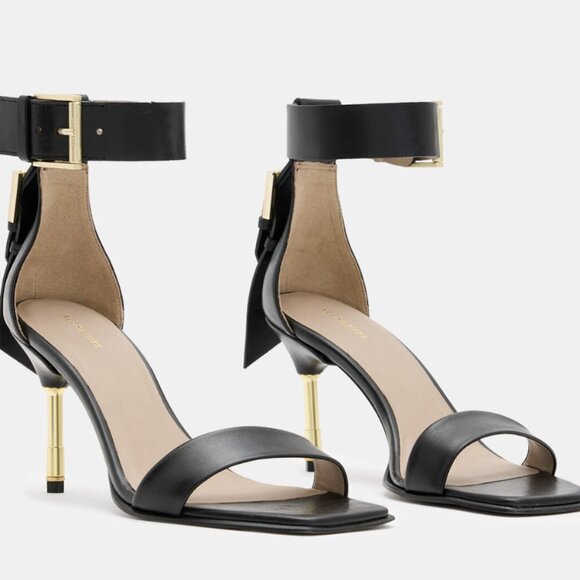 Noir Square Toe Heeled Sandal - Picture 1 of 3
